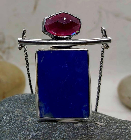 Garnet and Lapis Lazuli pendant