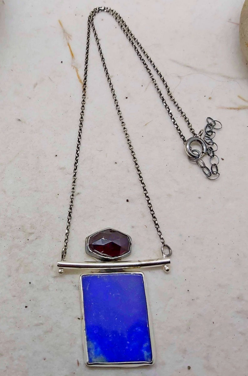 Garnet and Lapis Lazuli pendant