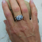 Oval cabochon Opal dendrite ring , size 8.25
