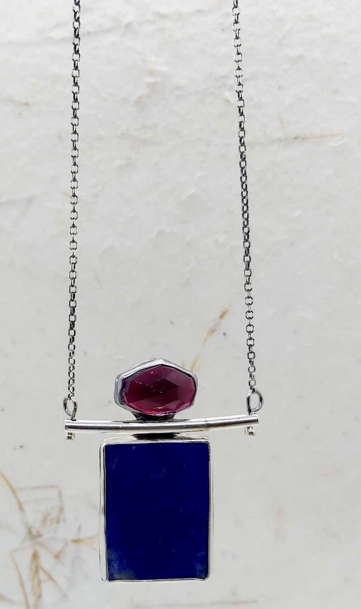 Garnet and Lapis Lazuli pendant
